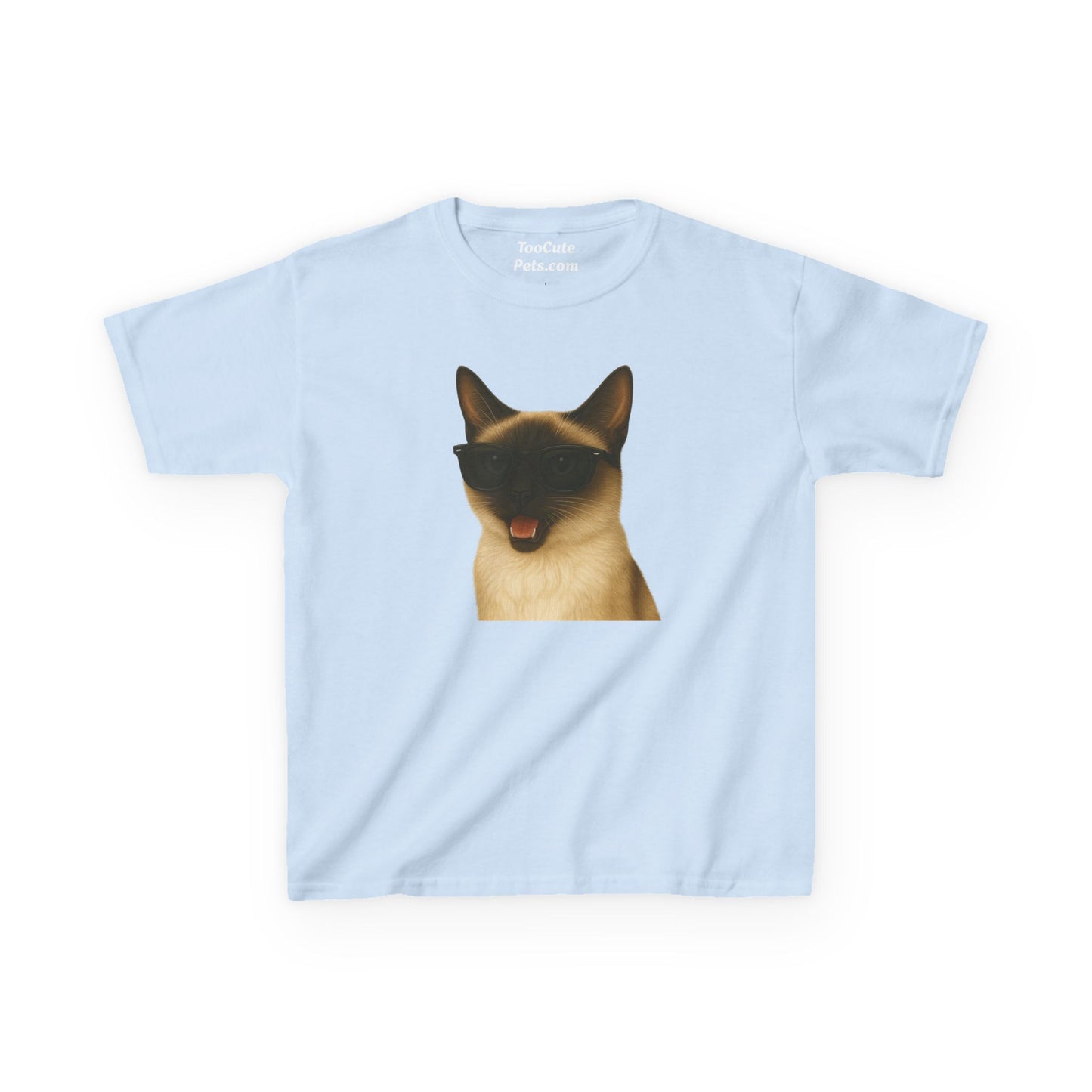 Siamese Cat Wearing Sunglasses Kids Tee