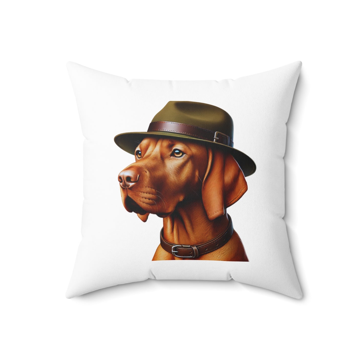 Vizsla Wearing a Campaign Hat - Throw Pillow