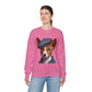 Cute Basenji Pup Wearing Tweed Flat Cap- Adult Crewneck Sweatshirt - Too Cute Pets