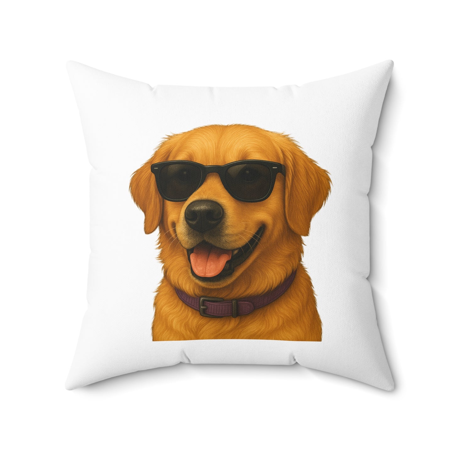 Golden Retriever Wearing Sunglasses - Throw Pillow