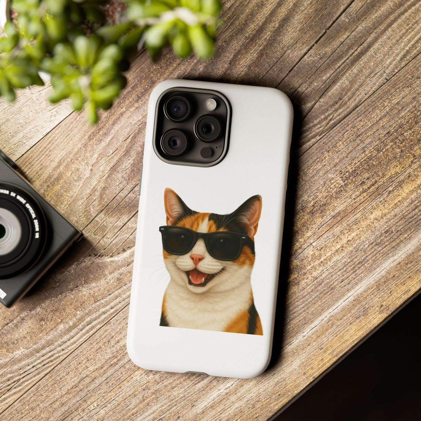 Calico Shorthair Cat Wearing Sunglasses - Tough Phone Case