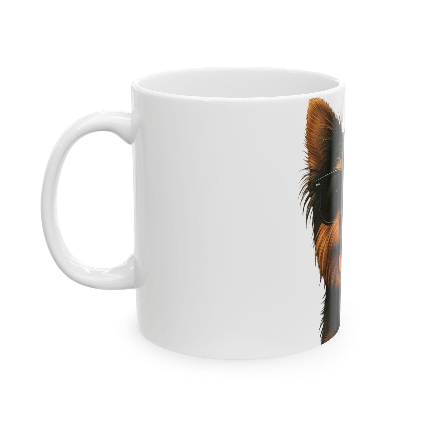 Yorkshire Terrier Wearing Sunglasses Ceramic Mug