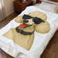 White Poodle Wearing Sunglasses - Sherpa Blanket