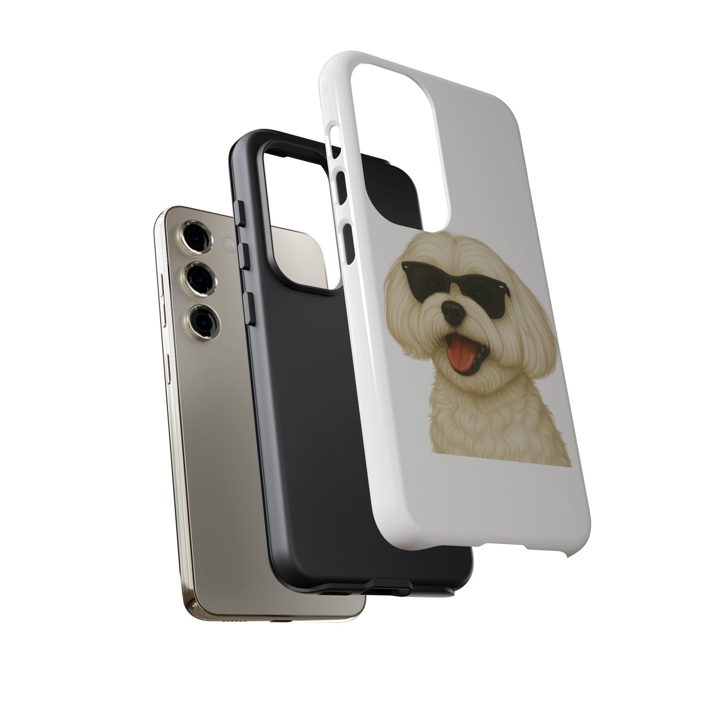 Maltese Wearing Sunglasses - Tough Phone Case