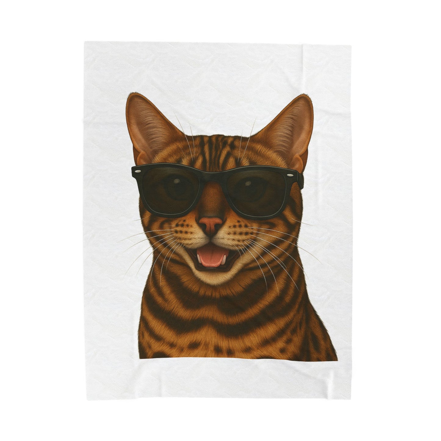 Bengal Cat Wearing Sunglasses - Sherpa Blanket