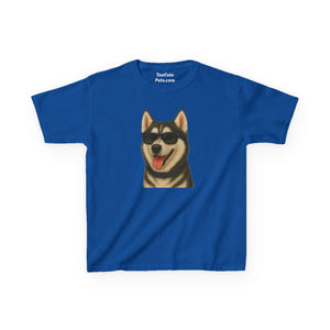 Siberian Husky Wearing Sunglasses - Kids Tee