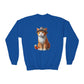 Tabby Kitten With Fedora Hat- Youth Crewneck Sweatshirt - Too Cute Pets