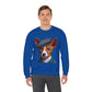 Cute Basenji Pup Wearing Tweed Flat Cap- Adult Crewneck Sweatshirt - Too Cute Pets