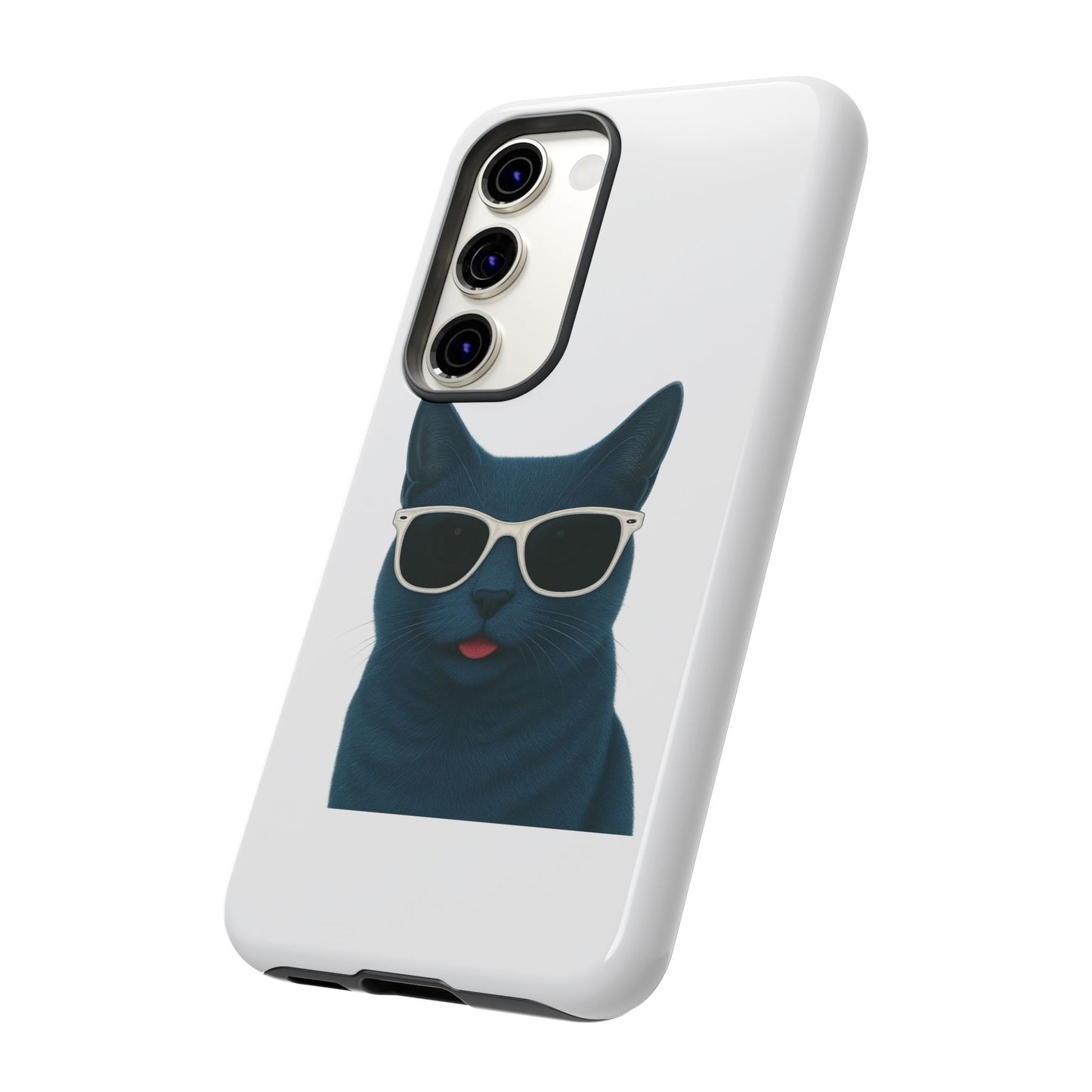 Russian Blue Cat Wearing Sunglasses - Tough Phone Case