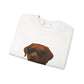 Brown Labrador Retriever Wearing Sunglasses - Adult Crewneck Sweatshirt