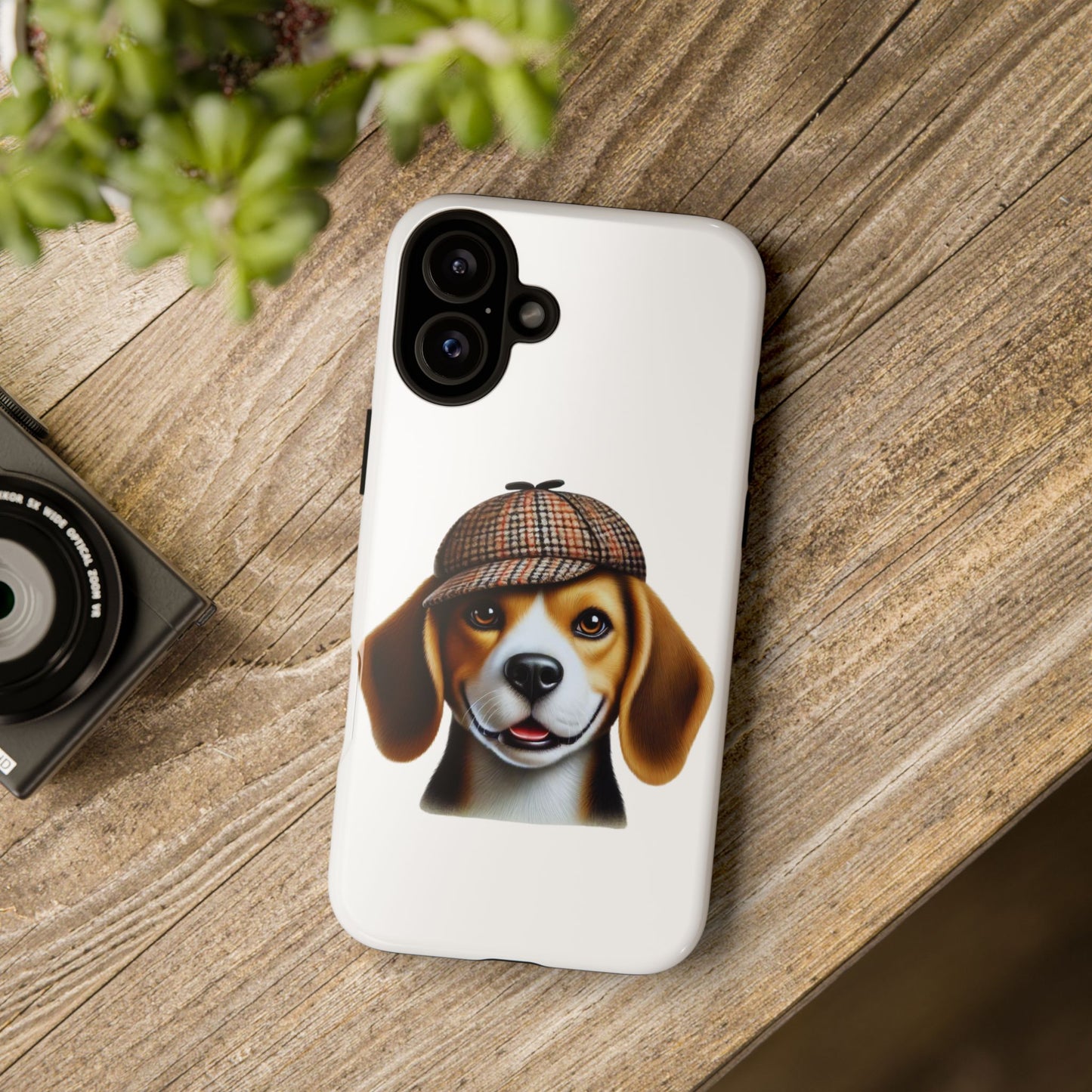 Beagle Wearing a Deerstalker Hat - Tough Phone Case