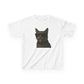 Gray Cat Wearing Sunglasses Kids Tee