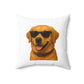 Golden Retriever Wearing Sunglasses - Throw Pillow