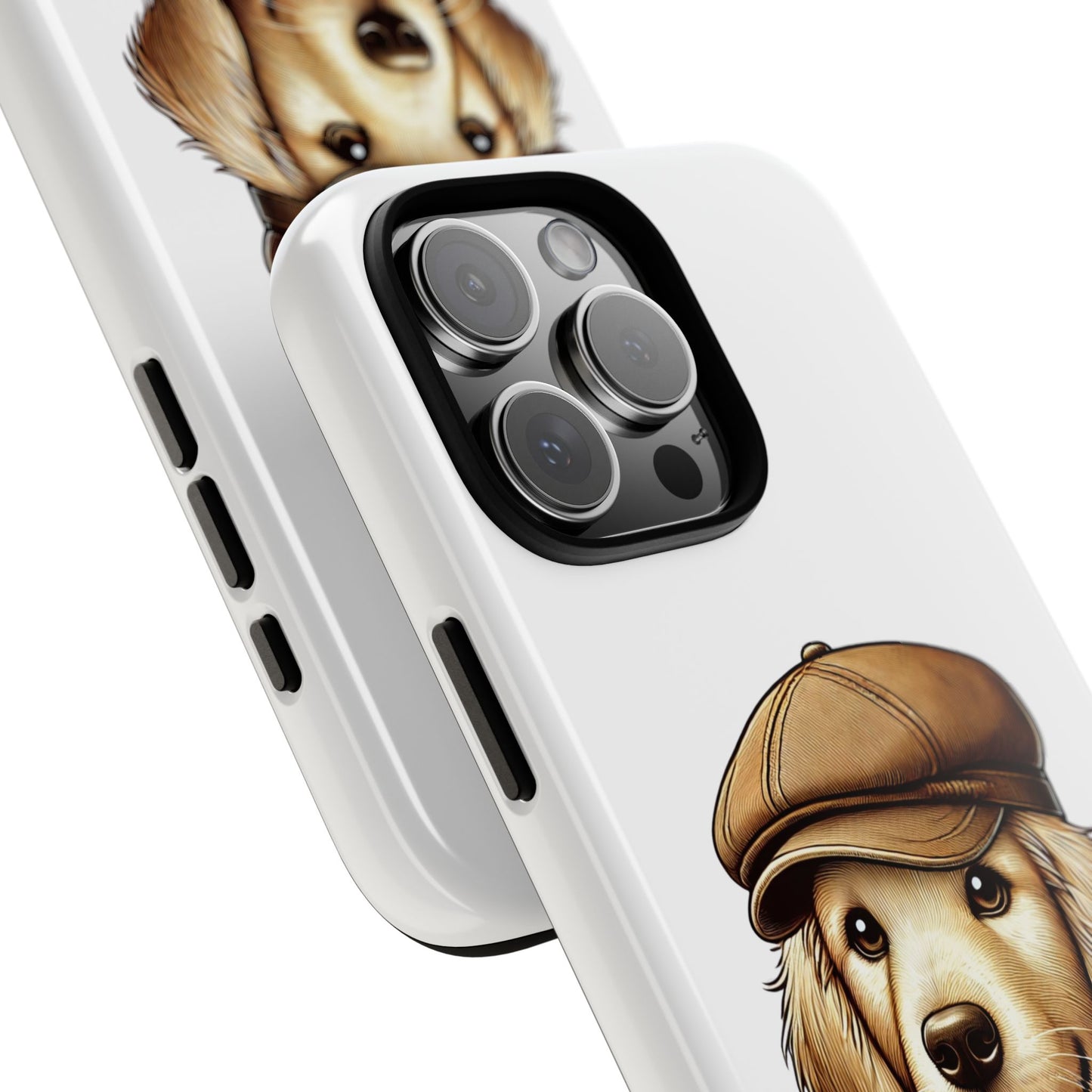 Golden Retriever Wearing a Newsboy Cap - Tough Phone Case
