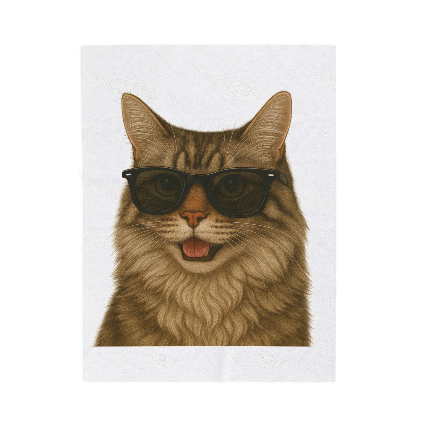 Siberian Cat Wearing Sunglasses - Sherpa Blanket