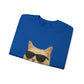 Cream Longhair Cat Wearing Sunglasses - Adult Crewneck Sweatshirt