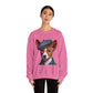 Cute Basenji Pup Wearing Tweed Flat Cap- Adult Crewneck Sweatshirt - Too Cute Pets