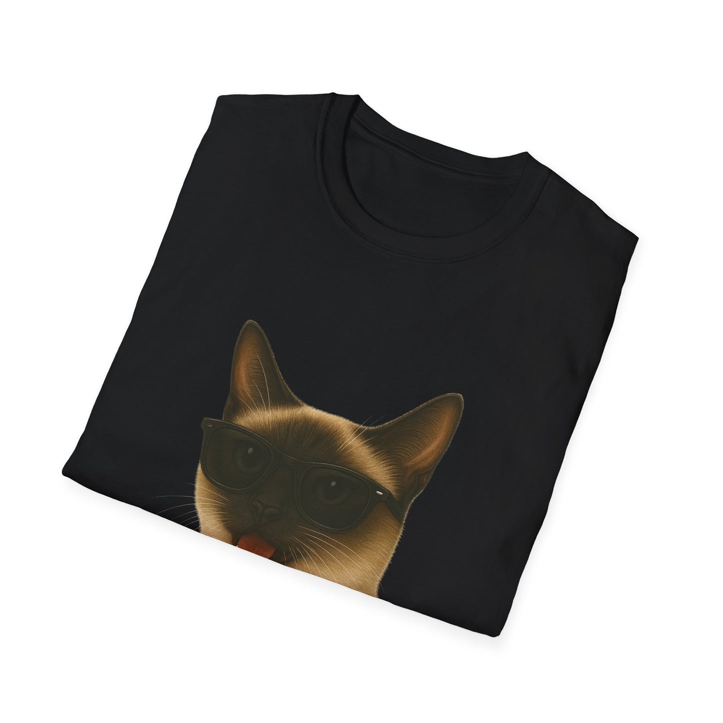 Siamese Cat Wearing Sunglasses - Adult T-Shirt