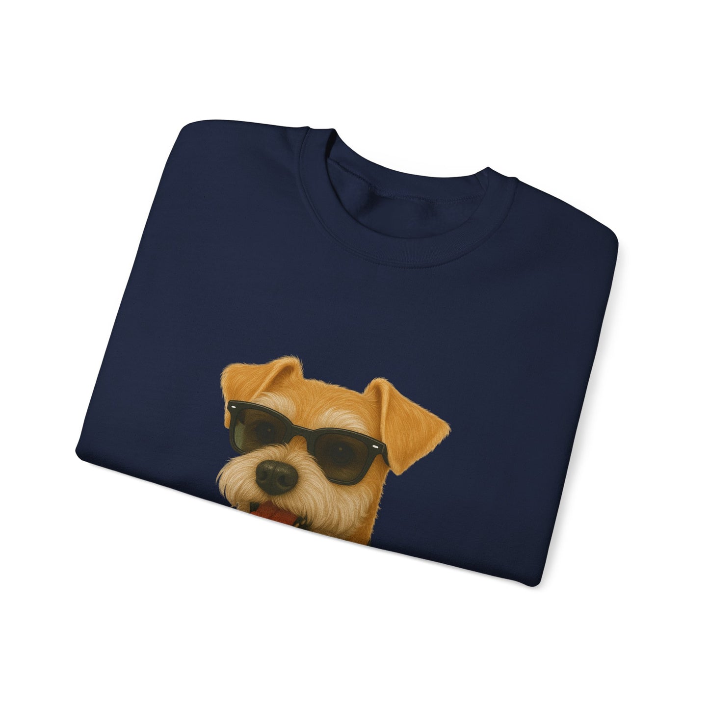 Miniature Schnauzer Wearing Sunglasses - Adult Crewneck Sweatshirt