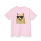 Cream Longhair Cat Wearing Sunglasses Kids Tee