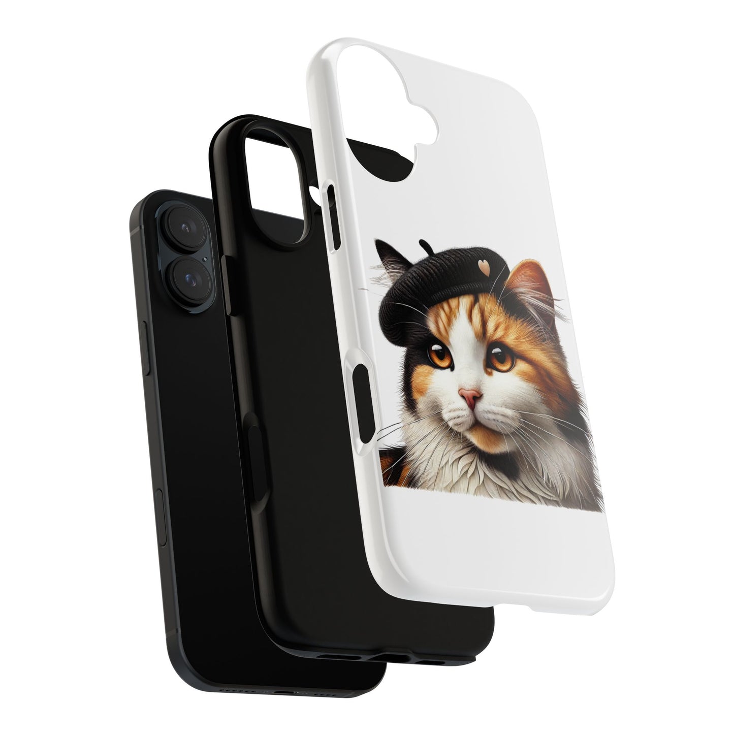 Calico Cat Wearing a Beret - Tough Phone Case