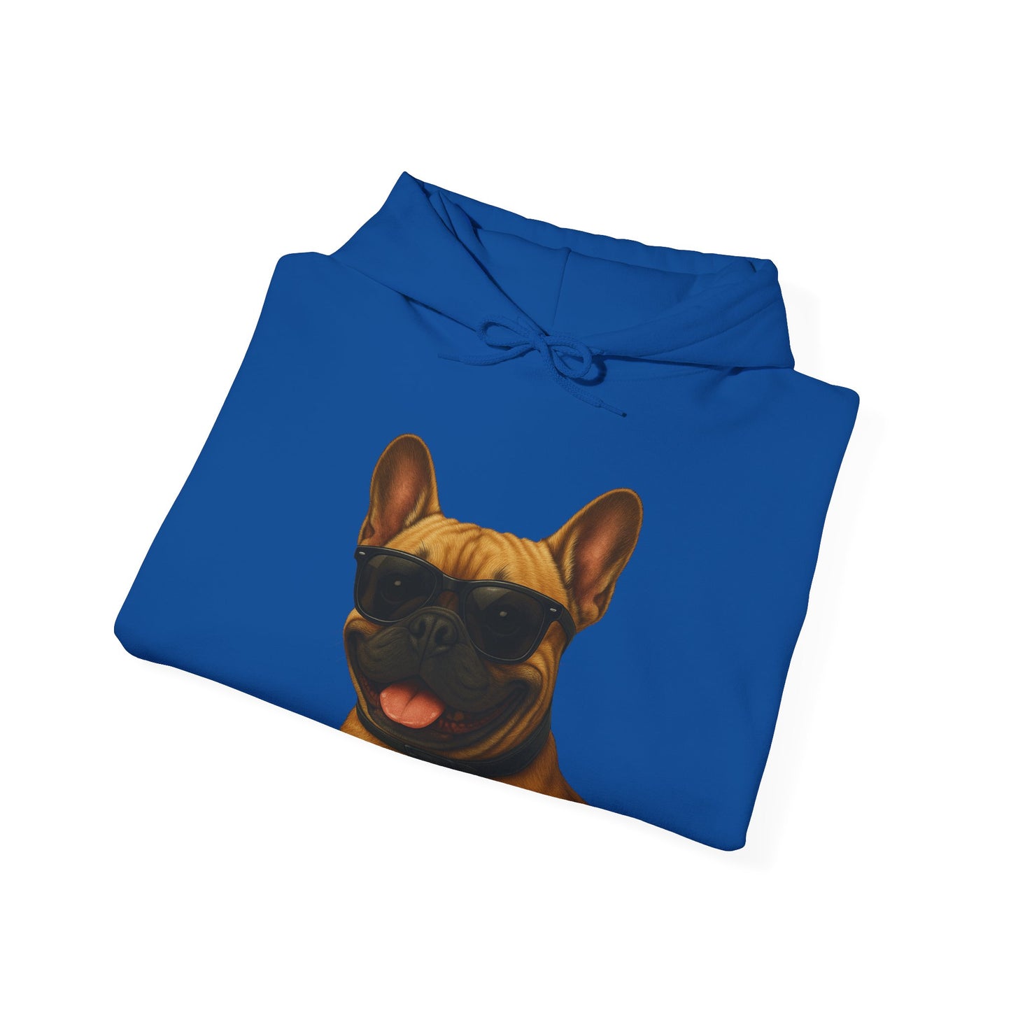 French Bulldog Wearing Sunglasses - Adult Hoodie