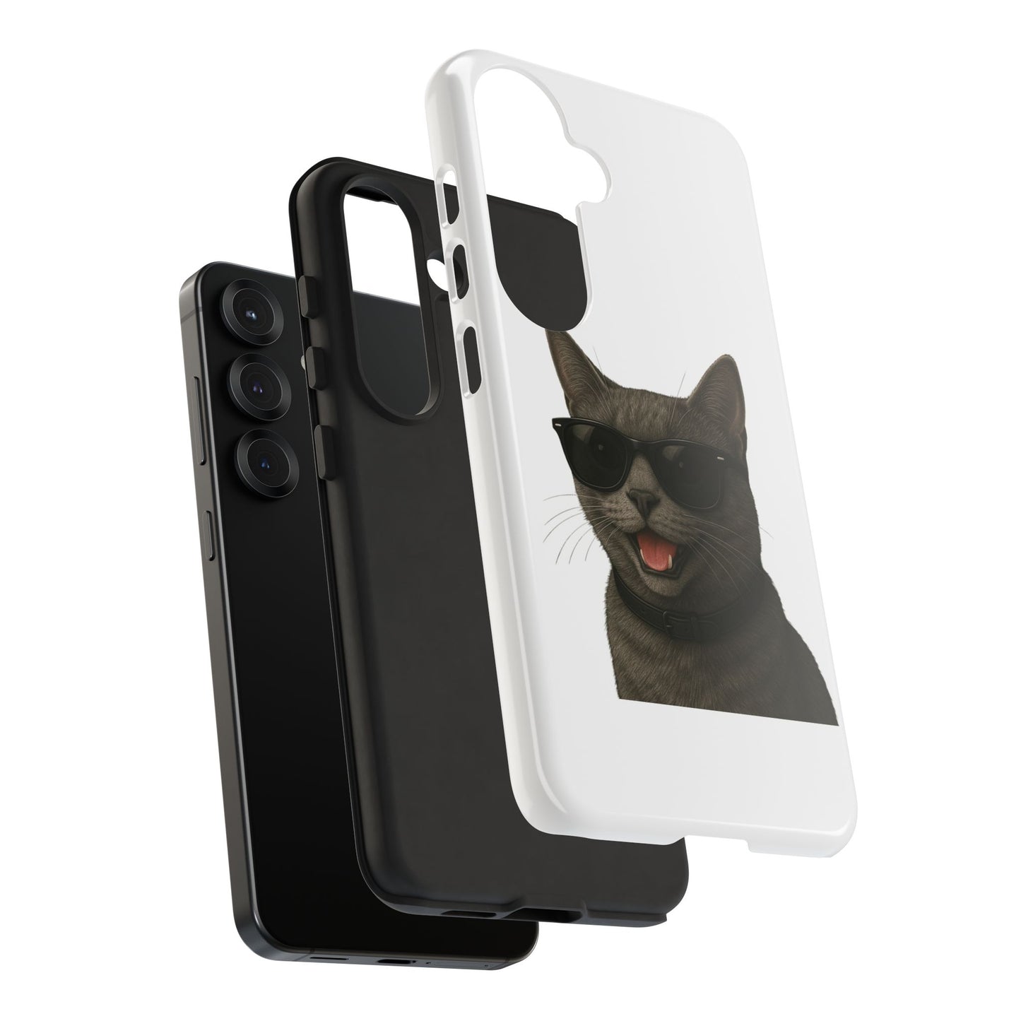 Gray Cat Wearing Sunglasses - Tough Phone Case