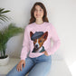 Cute Basenji Pup Wearing Tweed Flat Cap- Adult Crewneck Sweatshirt - Too Cute Pets