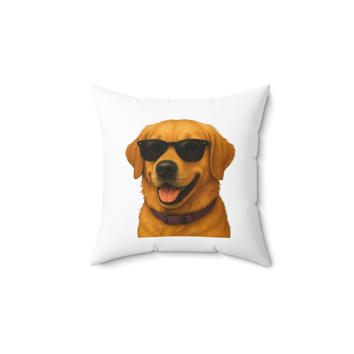 Golden Retriever Wearing Sunglasses - Throw Pillow