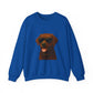 Brown Labrador Retriever Wearing Sunglasses - Adult Crewneck Sweatshirt