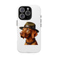Vizsla Wearing a Campaign Hat - Tough Phone Case