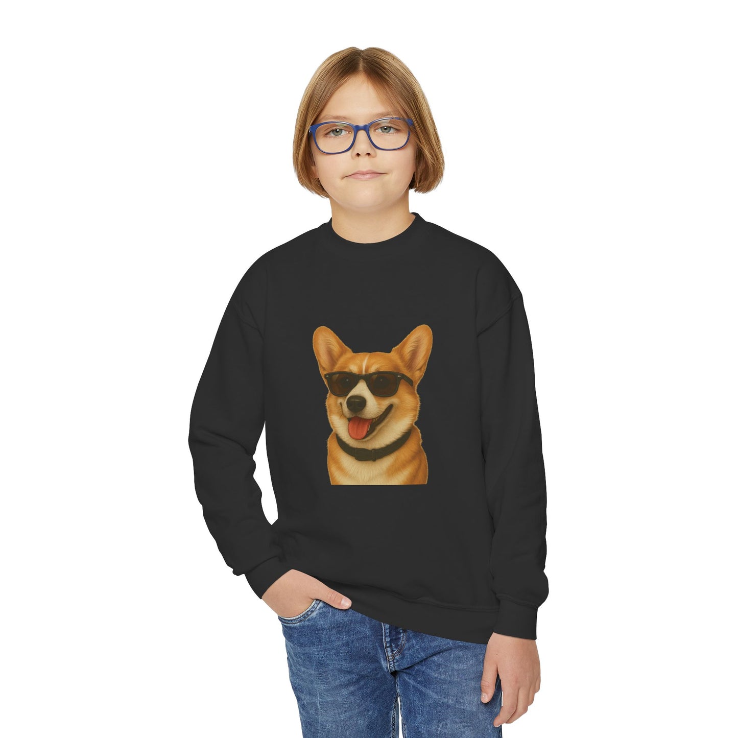 Pembroke Welsh Corgi Wearing Sunglasses - Youth Sweatshirt