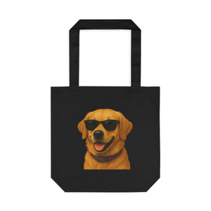 Golden Retriever Wearing Sunglasses Cotton Tote Bag