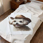 Maltese Wearing a Cowgirl Hat - Sherpa Blanket