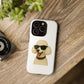 White Poodle Wearing Sunglasses - Tough Phone Case