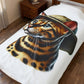 Bengal Cat Wearing a Safari Hat - Sherpa Blanket