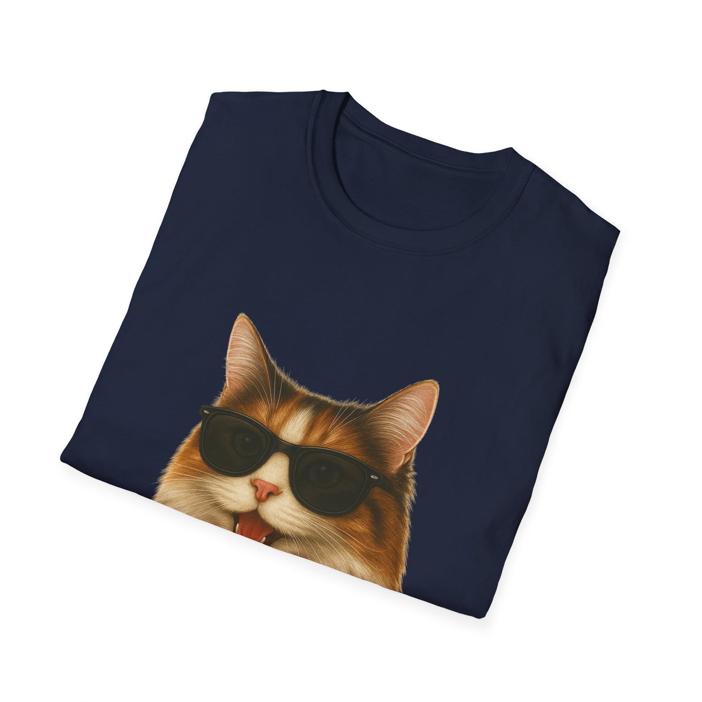 Calico Cat Wearing Sunglasses - Adult T-Shirt