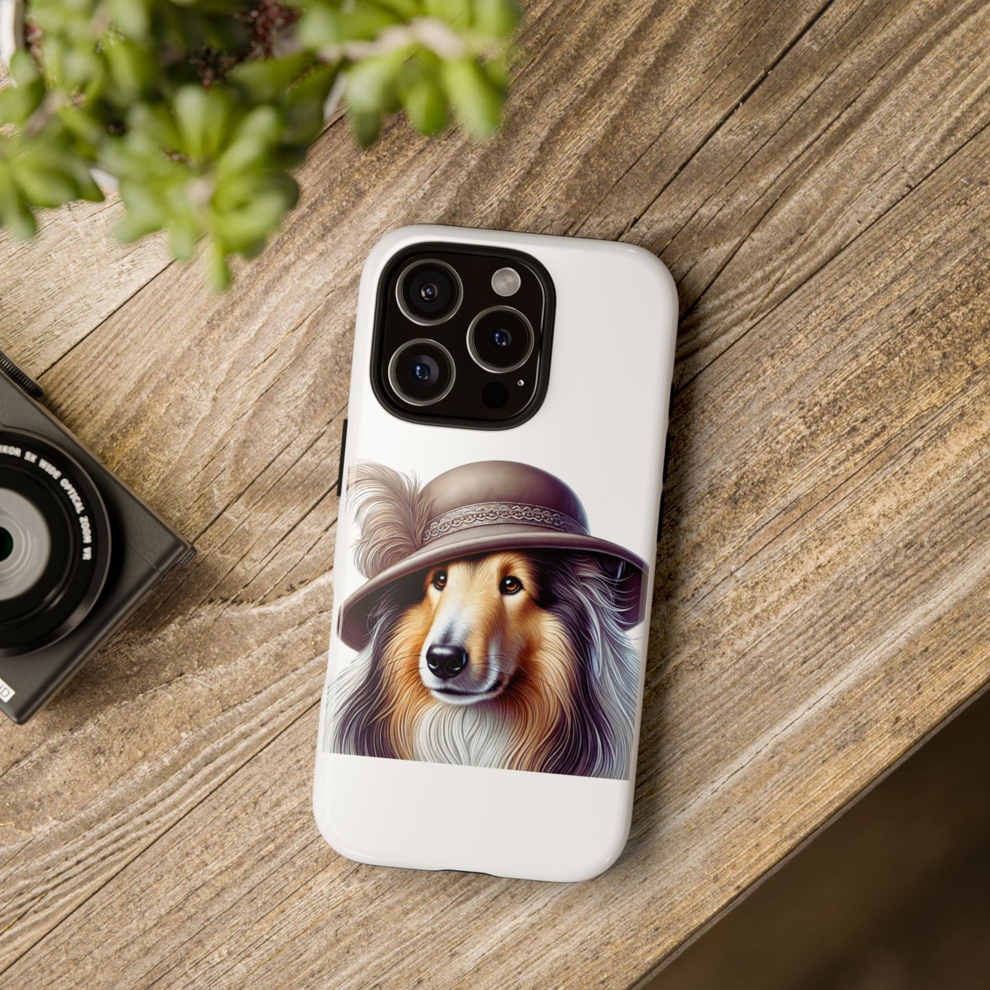 Collie Wearing a Cloche Hat - Tough Phone Case