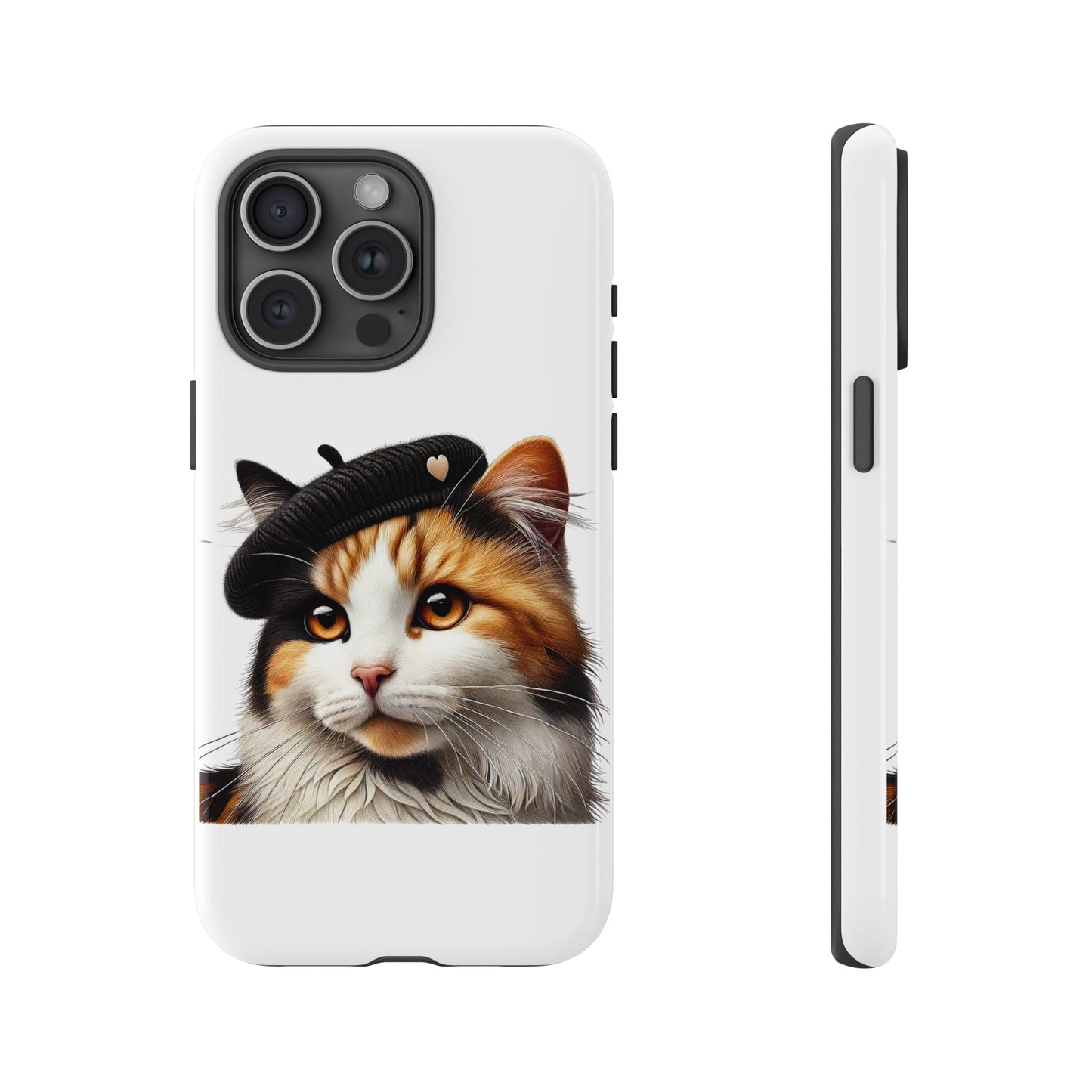 Calico Cat Wearing a Beret - Tough Phone Case