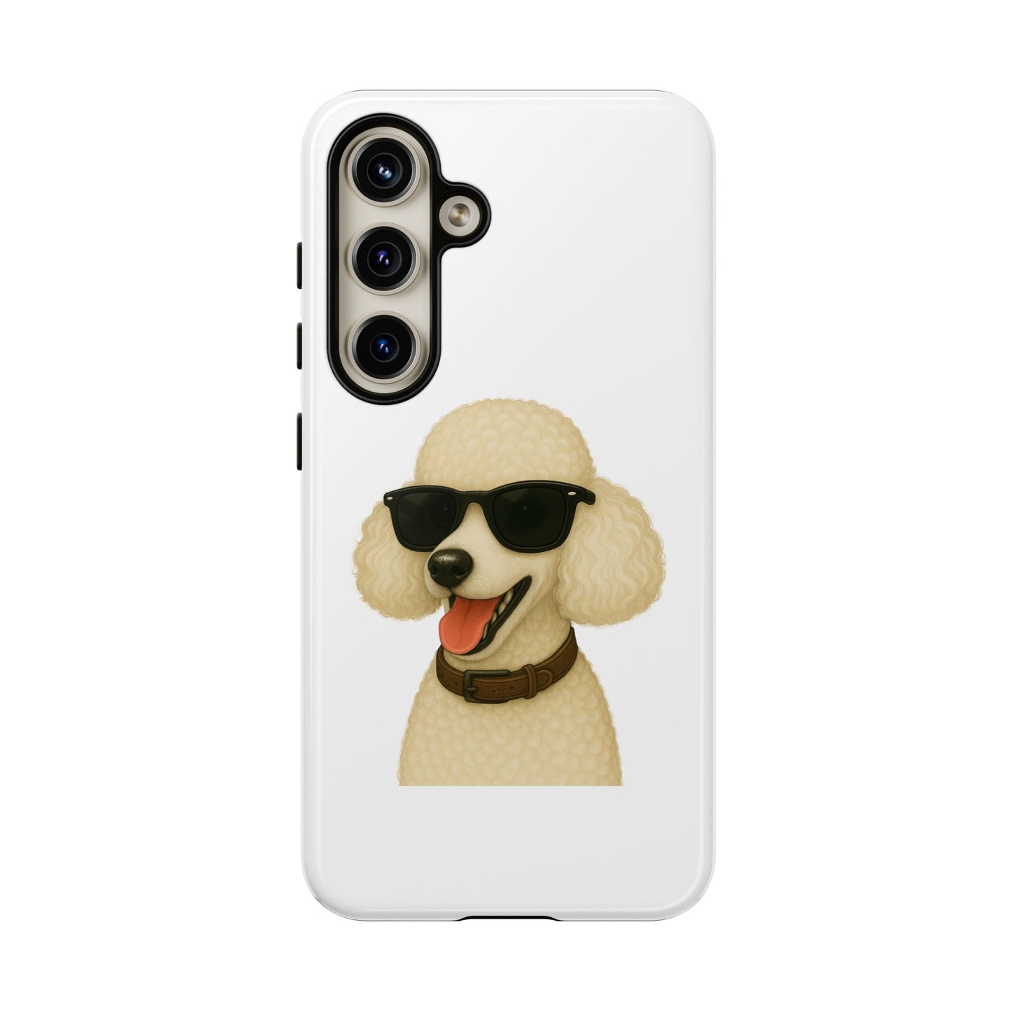White Poodle Wearing Sunglasses - Tough Phone Case