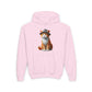 Tabby Kitten With Fedora Hat - Hooded Youth Sweatshirt - Too Cute Pets
