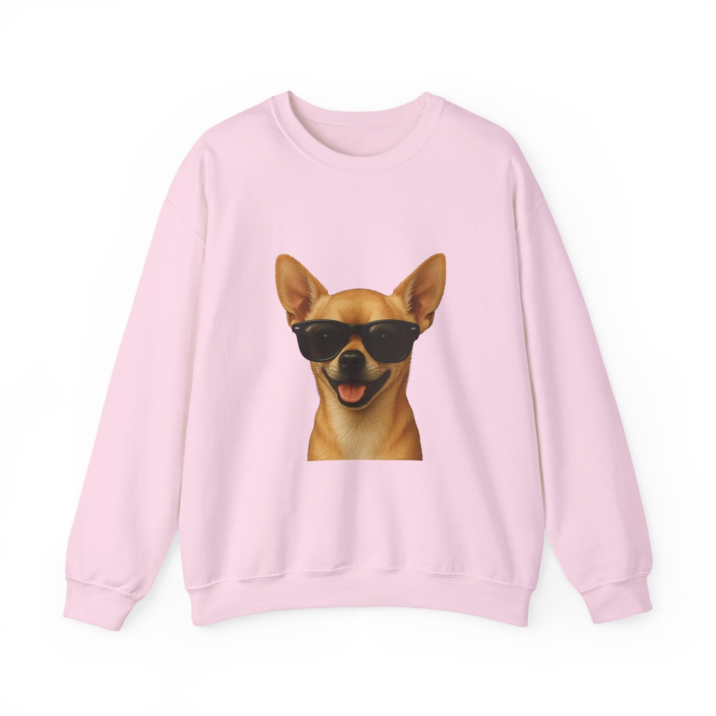 Chihuahua Wearing Sunglasses - Adult Crewneck Sweatshirt