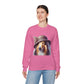 Collie Wearing Cloche Hat - Adult Crewneck Sweatshirt - Too Cute Pets