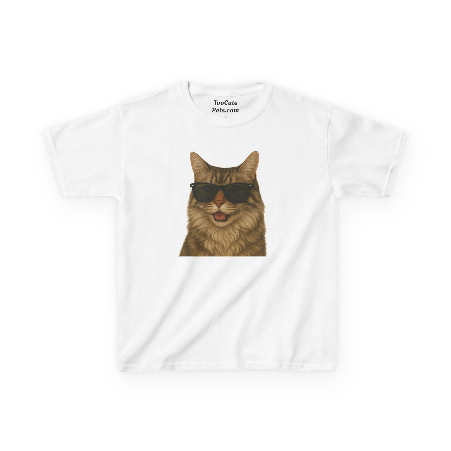 Siberian Cat Wearing Sunglasses Kids Tee