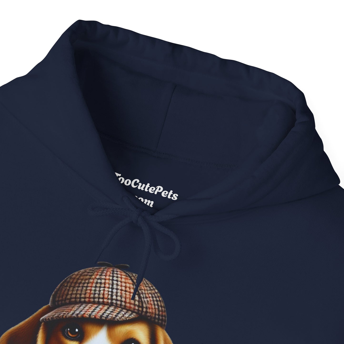 Smiling Beagle Wearing Deerstalker Hat - Adult Hoodie - Too Cute Pets