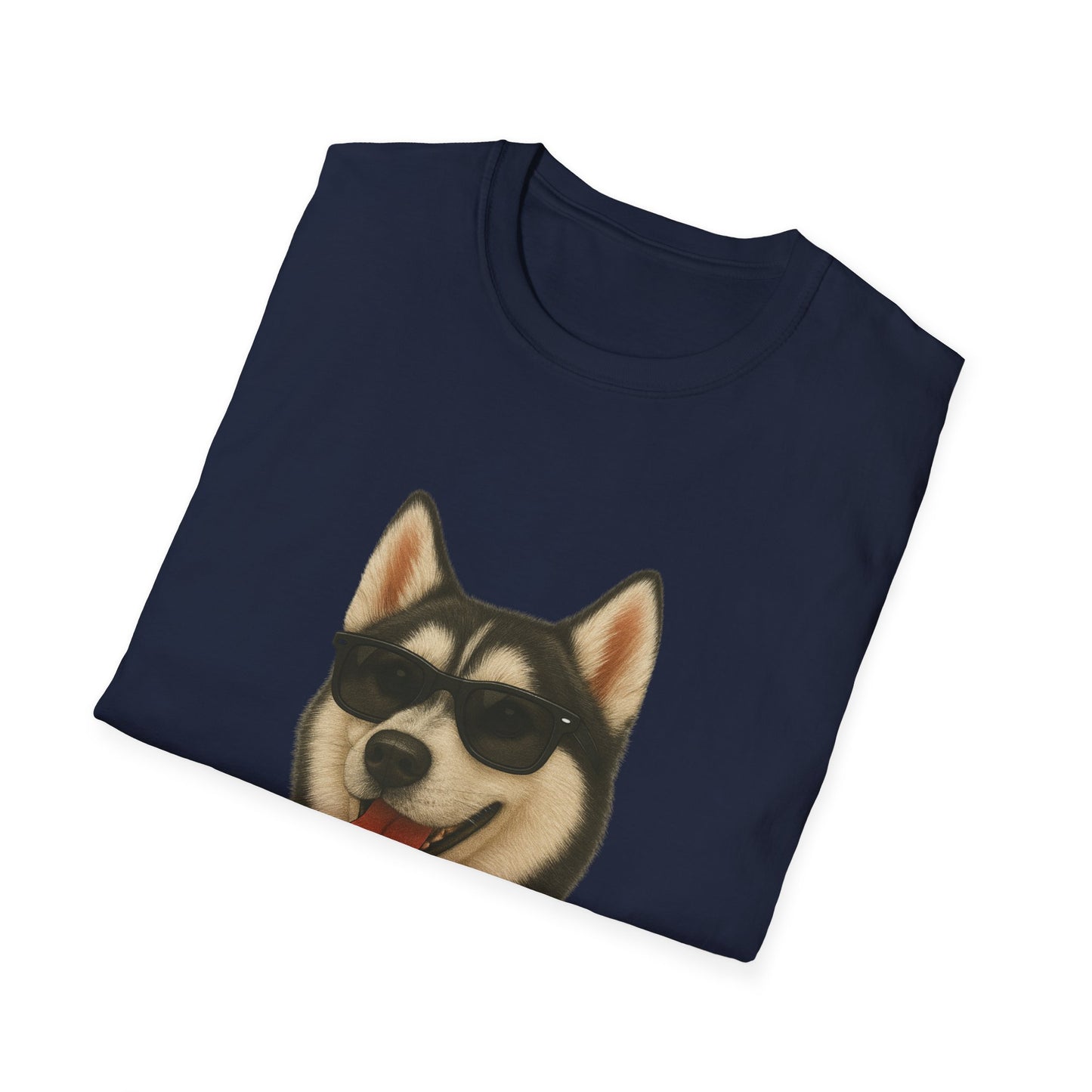 Siberian Husky Wearing Sunglasses - Adult T-Shirt