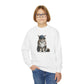Maine Coon Wearing Baseball Cap - Youth Crewneck Sweatshirt - Too Cute Pets