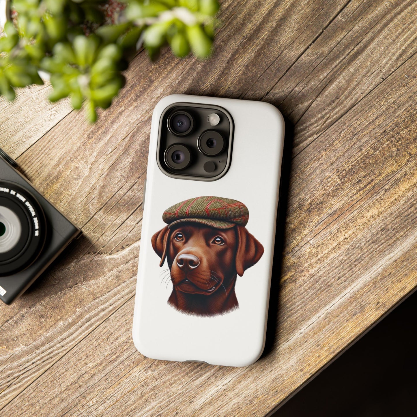 Labrador Wearing a Tweed Flat Cap - Tough Phone Case