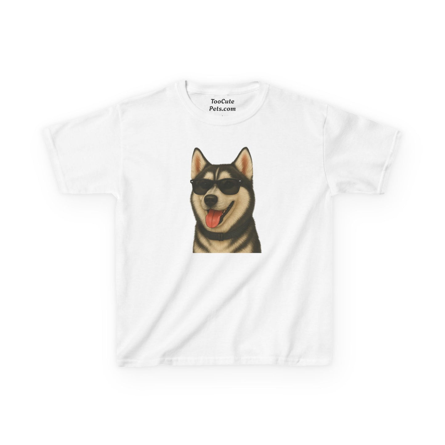 Siberian Husky Wearing Sunglasses - Kids Tee