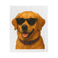 Golden Retriever Wearing Sunglasses - Sherpa Blanket